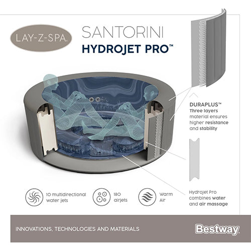 Lay-Z spa Santorini Hydrojet 216x80 cm - Bestway