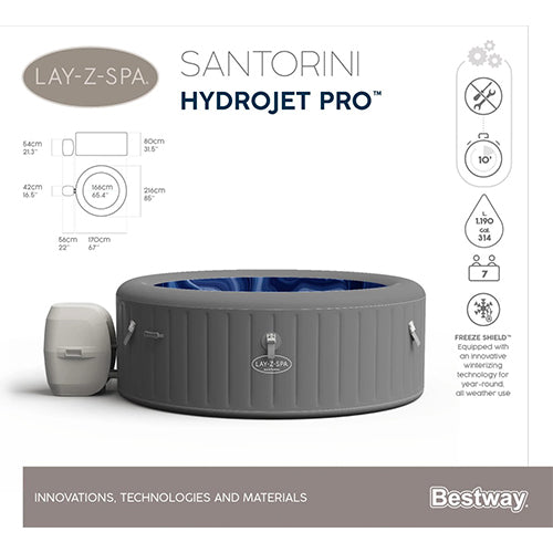 Lay-Z spa Santorini Hydrojet 216x80 cm - Bestway