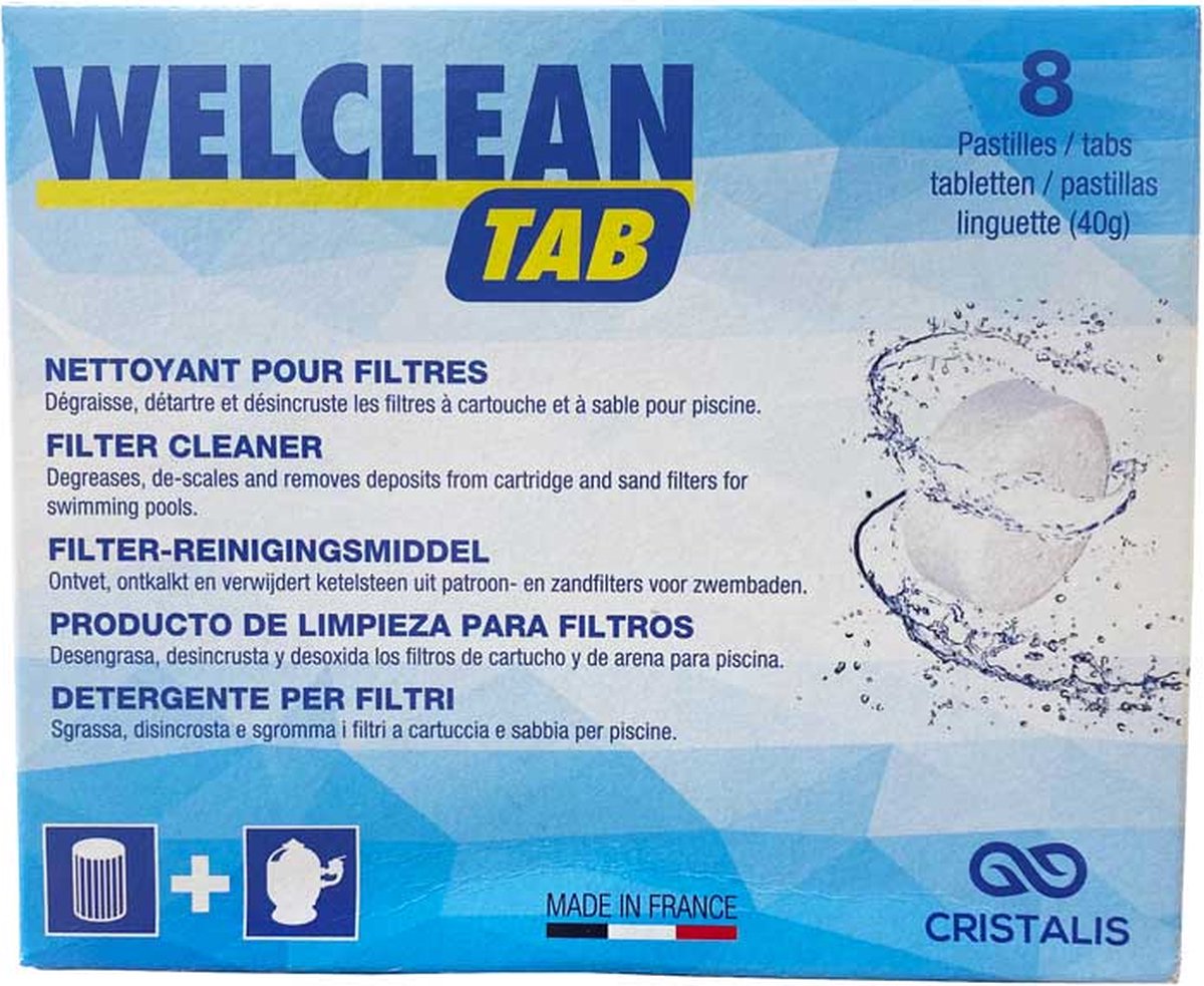 Welclean Filterreiniger – 8 Tabletten voor Zand- en Patroonfilters