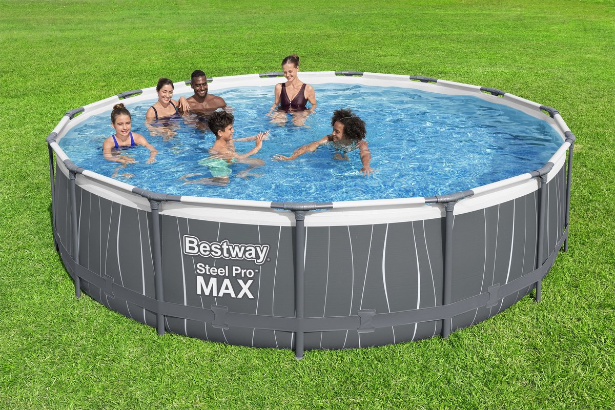 Bestway frame zwembad steel pro max set rond 457 cm met ledverlichting