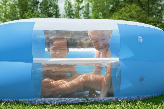 Bestway familiebad plusvorm splashview 270 x 198 x 51 cm met kijkvenster