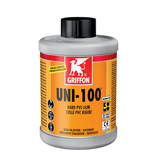Griffon UNI-100 PVC-Lijm - Flacon met borstel - 1000ml