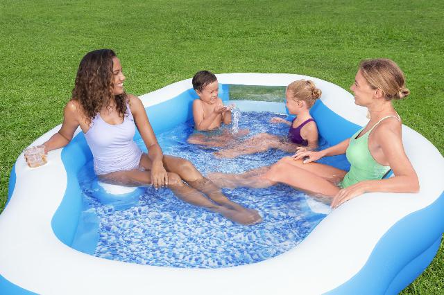 Bestway familiebad plusvorm splashview 270 x 198 x 51 cm met kijkvenster