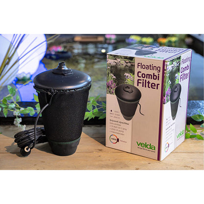 Velda Floating Combi Filter 2500 - Drijvende Filter met pomp en UV-C 13 W - Voor vijvers tot 5000 liter water