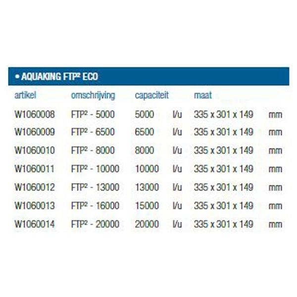 Aquaking FTP² 10000 Vijverpomp - 10000 l/h - 85W