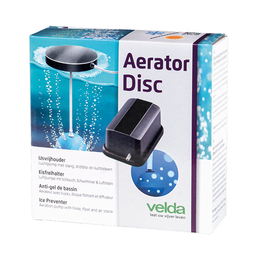 Velda Ice Preventer&Aerator Disc - Ijsvrijhouder - Pomp, Discus Drijver, 10 meter Luchtslang, een Beluchtingssteen en een Vervangmembraam