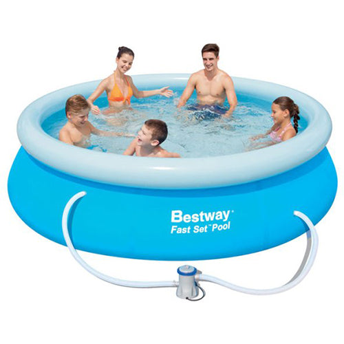 Bestway fast zwembad opblaasrand 305 x 76 cm met pomp
