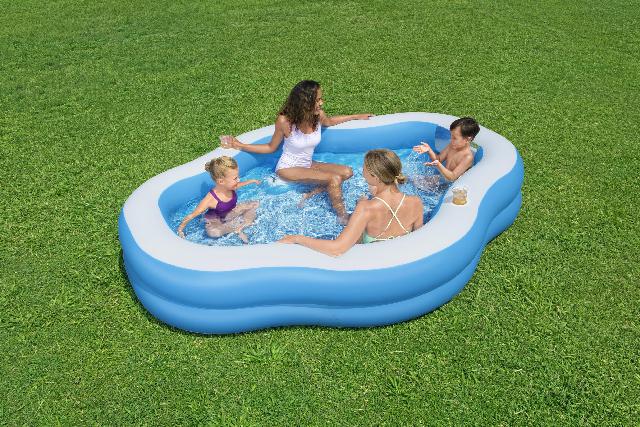 Bestway familiebad plusvorm splashview 270 x 198 x 51 cm met kijkvenster