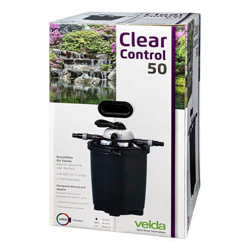 Velda Clear Control 50+UV-C 18 W - Drukfilter met UV-C 18 W Voor Vijvers tot 20.000 liter