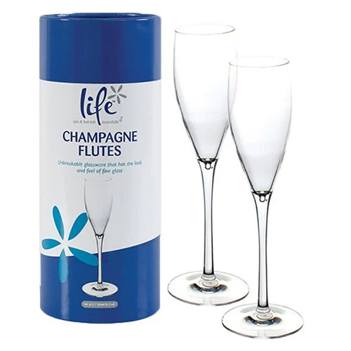 Life spa champagneglazen - Onbreekbaar Tri-tech materiaal - 2 stuks