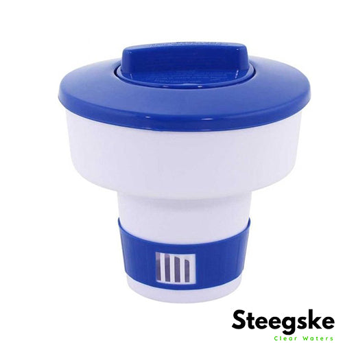 Zwembad chloordispencer chloordrijver blauw voor kleine en grote tabletten