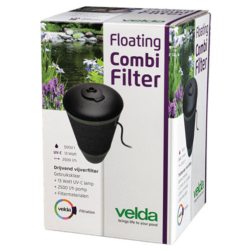Velda Floating Combi Filter 2500 - Drijvende Filter met pomp en UV-C 13 W - Voor vijvers tot 5000 liter water