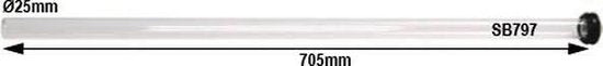 Kwartsglas dompel uv 40 - 75 watt - korte versie - 70,5 cm lang