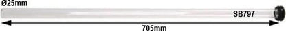 Kwartsglas dompel uv 40 - 75 watt - korte versie - 70,5 cm lang